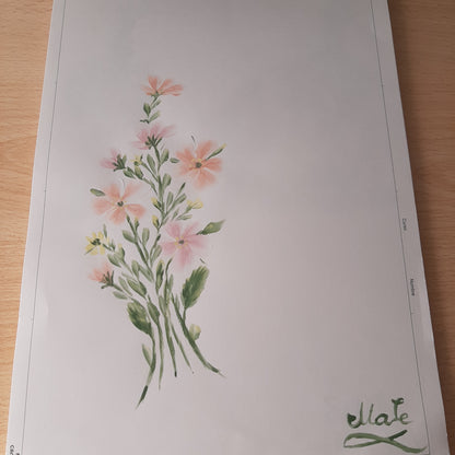 Lamina pintada a mano, original, primaveras, objeto artesanal, arte floral, únicos .