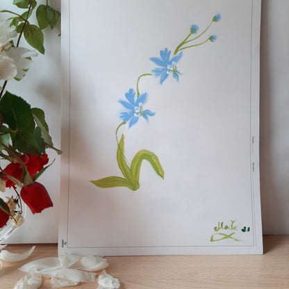 Lamina pintado a mano, original, orquídea, objeto artesanal, arte floral, únicos.