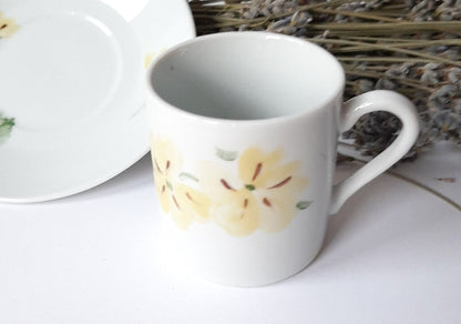 Juego de café 6 servicios esmaltado porcelana pintada a mano primaveras unico